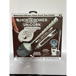 Horsepower Unicorn Motorized Toilet Brush, Powerful Spinning Action (D)
